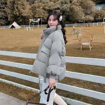 Одежда Модная Несезонная Цена Свободная Одежда На Хлопковой Подкладке Женские Утолщенные Куртки С Капюшоном На Хлопковой Подкладке Одежда Для Хлеба Зимние Пальто S [recommended 85-50kg] серый