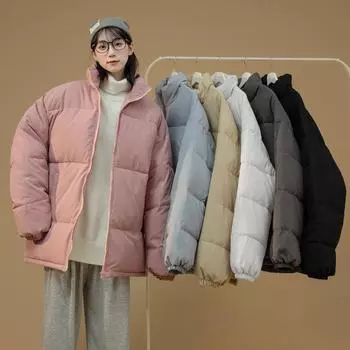 Одежда на хлопковой подкладке для мужчин и женщин, повседневная одежда на хлопковой подкладке, свободная одежда, короткие молодежные студенческие куртки больших размеров на хлопковой подкладке. S хаки