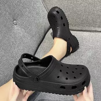 Одежда на толстой подошве для дома и улицы, женская пляжная садовая обувь, милые тапочки с рисунком из мультфильма, персонализированная пляжная обувь 35 розовый