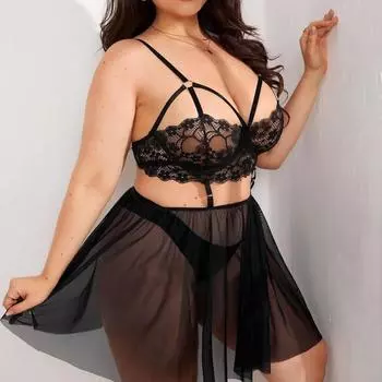 Одежда Новые Большие Размеры Сексуальные Кружевные Пижамы Соблазнительные Пижамы Нижнее Белье D XL
