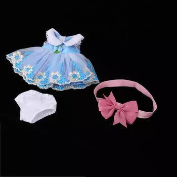 Одежда платье юбка повязка на голову для 40 см 16 дюймов салон куклы синий