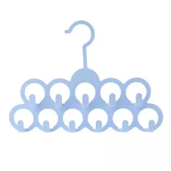 Одежда с 11 отверстиями, пояс, шаль, шарф, вешалка, держатель для дисплея, органайзер для шкафа, крючок 0 синий