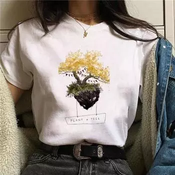 Одежда с мультяшным принтом, повседневная футболка с принтом, женская милая трендовая милая универсальная модная летняя футболка с коротким рукавом и узором XXL