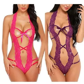 Одежда Секс Нижнее белье Сексуальное женское цельное открытое снаряжение Полое нижнее белье S