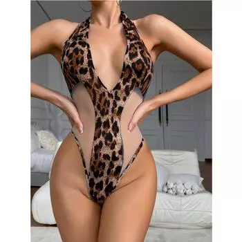 Одежда сексуальный леопардовый принт сексуальное нижнее белье соблазнение сексуальная одежда для сна халат униформа чистая страсть костюм S