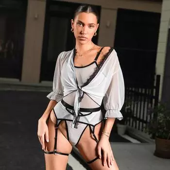 Одежда шаль многокомпонентная куртка женская сексуальная подвязка сексуальное нижнее белье S