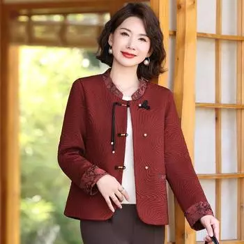 Одежда среднего возраста, маленькое ароматное ветровое полупальто, иностранный стиль, одежда для женщин среднего и пожилого возраста, мода, китайский весенний и осенний топ XL оранжевый