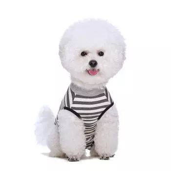 Одежда в полоску для домашних животных, тонкая VIP-биби-мишка, плюшевая собака, полный комплект, одежда на четыре ноги XS