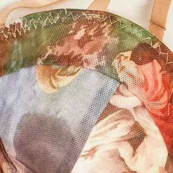 Одежда ветер талия трехмерное стальное кольцо облегающий маленький подтяжки напечатанный топ S разноцветный