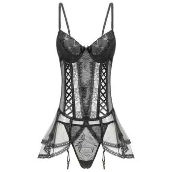 Одежда женская собирает сексуальное нижнее белье, кружево с ресничками, перспективный корсет, юбка, домашняя пижама One size