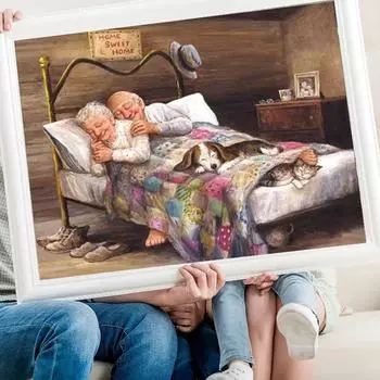 Один 11,8x15,7 дюймов 5D DIY Алмазная картина Любовь Вышивка крестиком, Набор для вышивания, Алмазная картина со стразами, Ручной подарок для украшения дома Round drill 30x40cm