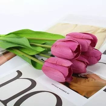 Один мягкий тюльпан домашняя свадьба светло-розовый