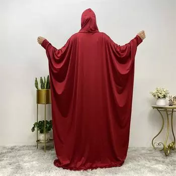 Один размер, многоцветные варианты женской одежды, большой подол, однотонный модный халат с рукавами «летучая мышь» на Ближнем Востоке One size белый