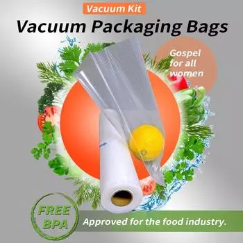 Один рулон 3-метрового вакуумного пакета для пищевых продуктов, не содержит бисфенол А, семислойный экструдированный пакет для упаковки пищевых продуктов с ромбовидным узором
