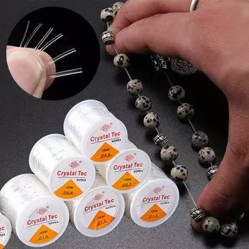 Один рулон, гибкая эластичная кристальная веревка, шнур для изготовления ювелирных изделий, браслет с бисером, проволока, веревка с нитью для рыбалки 0.5mm