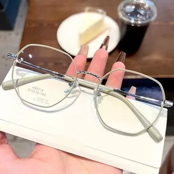 Одинаковая сверхлегкая оправа для очков Xiaohongshu для мужчин и женщин, многоугольная литературная оправа для очков в стиле ретро, простой стиль
