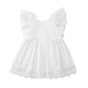 Одинаковые комбинезоны/платья для новорожденных сестер, кружевные комбинезоны/платья без рукавов 2-3 Years бежевый