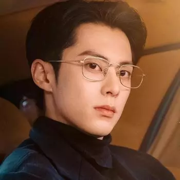 Одинаковые оправы для очков Ван Чуаньцзюня и Лу Бинкуна по принципу «все или ничего» в золотой оправе для мужчин с близорукостью, сверхлегкие квадратные оправы -0 degree anti-blue light