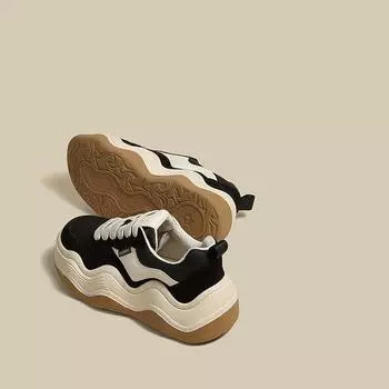 Одинаковый стиль для пар ~ Женские универсальные повседневные кроссовки на толстой подошве с большой волной в новом стиле 35