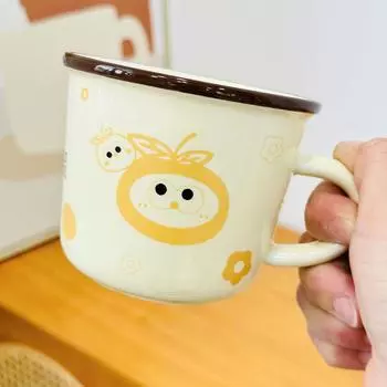 Одинарная чашка, маленький оранжевый набор с ручной домашней керамической милой чашкой, дорогой мультяшной кружкой, подарочная коробка 480ml