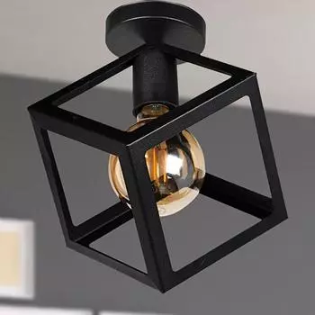 Одинарная черная потолочная люстра Cube