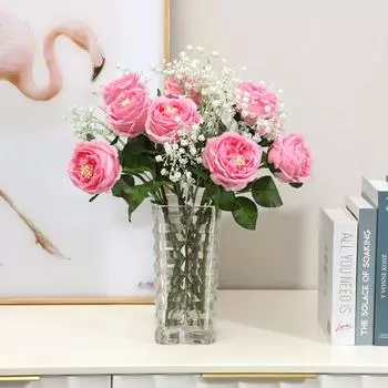 Одинарная головка, увлажняющая роза, имитация цветка, украшение для дома, гостиная, фотография, украшение, искусственный цветок 45cm белый