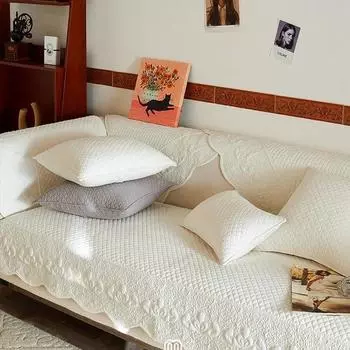 Одинарная ретро-тяжелая вышитая пряжа-окрашенная чистая хлопковая диванная подушка для гостиной диванная подушка чехол для полотенца Four Seasons 70x70