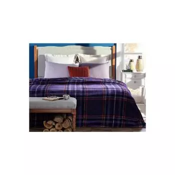 Одинарное одеяло Delit Welsoft с принтом - фиолетовый