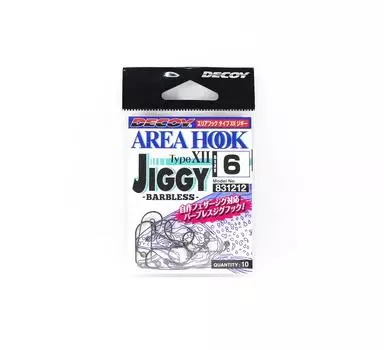 Одинарные крючки Decoy AH-12 Jiggy без бородки, размер 6 (1212)