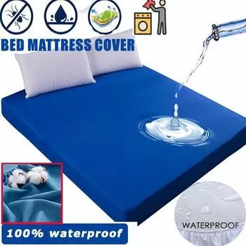 Одинарные/полные/королевские/королевские однотонные простыни на подкладке, защита для матраса, покрывало на кровать, простыни, однотонные покрывала, водонепроницаемость 99,99% Sheet 80X200x30cm белый