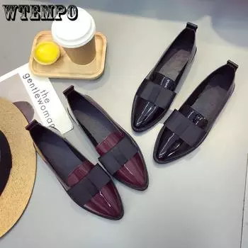 Одинарные туфли, женские весенние туфли в британском стиле, мягкая кожа, женская обувь на плоской подошве с мягкой подошвой, модные маленькие кожаные туфли на одной ноге в стиле ретро 35 вино красного