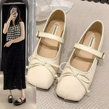 Одинарные туфли женские весна и осень черные туфли Мэри Джейн мягкие неглубокие носки модные и удобные 35 серебряный