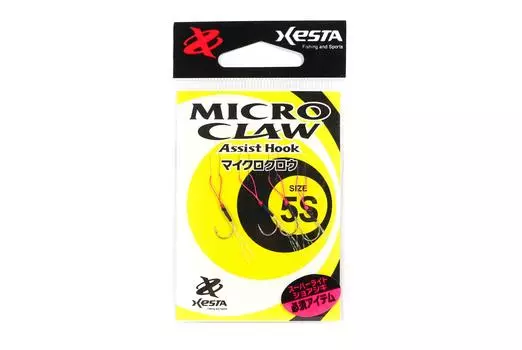 Одинарные вспомогательные крючки Xesta Micro Claw, размер 5S (6054)