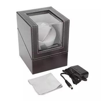 Одинарный автоматический механический PU подзаводной механизм для наручных часов с держателем коричневого цвета