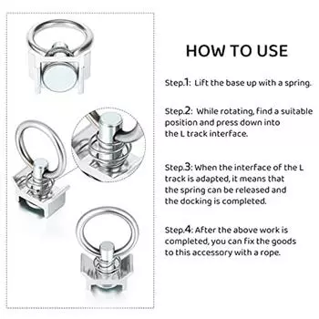 Одинарный фитинг L-образной направляющей грузоподъемностью 4000 фунтов с круглым кольцом из нержавеющей стали, алюминиевым держателем для контроля груза для авиакомпании 1