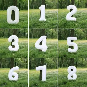 Одинарный индивидуально упакованный белый алюминиевый пленочный цифровой воздушный шар для дня рождения, реквизит для детской фотосъемки на открытом воздухе Other белый