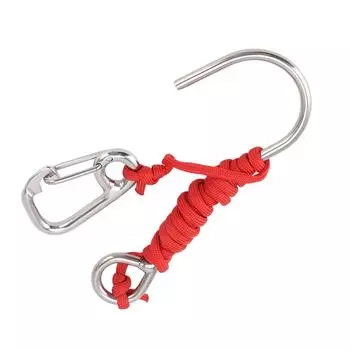 Одинарный крючок для дайвинга из нержавеющей стали, рифовый крючок с быстросъемной пряжкой, красный красный