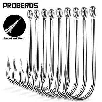 Одинарный крючок для приманки из высокоуглеродистой стали с задним ударом для морской рыбалки, ловли со скал, ловли на приманку, длинная ручка, 100 крючков в упаковке 6# (100 pieces/pack)