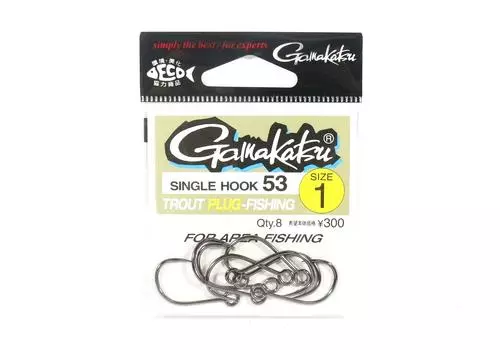Одинарный крючок Gamakatsu 53, легкий крючок для приманки 1 (5451)
