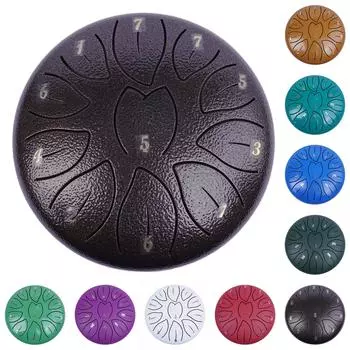 Одиннадцать тонов Пустой барабанщик стучит по стальному язычковому барабану Ударный инструмент Пустой барабан One Size темно-зеленого