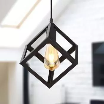 Одиночная черная люстра Cube