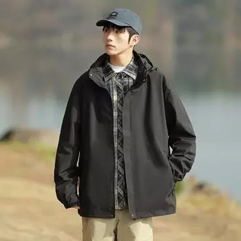 [Одиночная куртка] Ламинированная куртка для походов на открытом воздухе три в одном для мужчин и женщин, осенняя водонепроницаемая и ветрозащитная куртка L