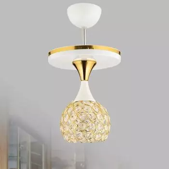 Одиночная современная роскошная люстра Rain Crystal с позолотой и подносом