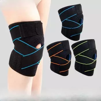 Одиночная спортивная скакалка, защита колена, защита от столкновений, баскетбольное оборудование, бег и езда, ремень для улицы, защита колена для скалолазания под давлением one-size-fits-all зелёный