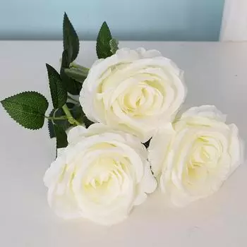 Одиночная ветка искусственной розы, шелковый искусственный шар, цветок розы для подарка на День святого Валентина, ручной свадебный букет своими руками, свадебный декор