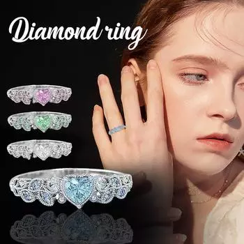 Одиночное кольцо, модное женское кольцо со стразами, инкрустированное буквенным кольцом, подарок, летние украшения 10 синий