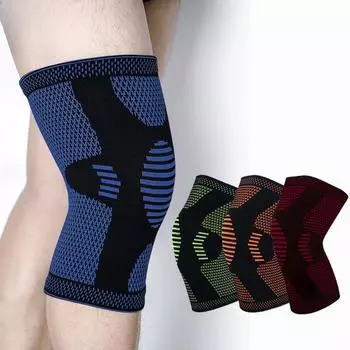 Одиночные четырехсезонные баскетбольные альпинистские наколенники для бега на открытом воздухе, профессиональные нескользящие нейлоновые наколенники для верховой езды, теплые наколенники с лентой для надколенника S-Single