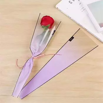 Одиночные цветы, утолщенный градиент, День святого Валентина, роза, одиночная сумка, одинарная сумка, упаковочная сумка, сумка с гвоздикой 37cm