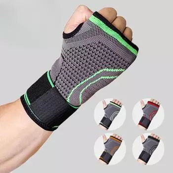 Одиночные перчатки для верховой езды для бадминтона, силовая атлетика, фитнес, перчатки для большого пальца, обернутые вокруг запястья, спортивный ремешок для давления, браслет