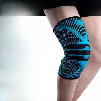 Одиночные спортивные наколенники для альпинизма, баскетбола, фитнеса, мениска, наколенники, дышащие силиконовые, противоскользящие, эластичные, поддерживающие, наколенники M белый